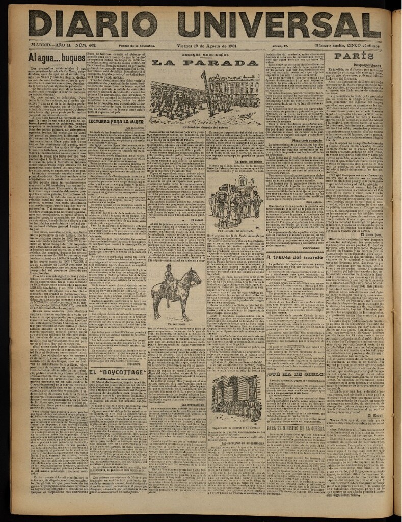 Miniatura de Diario Universal del 19 de agosto de 1904, edición de noche