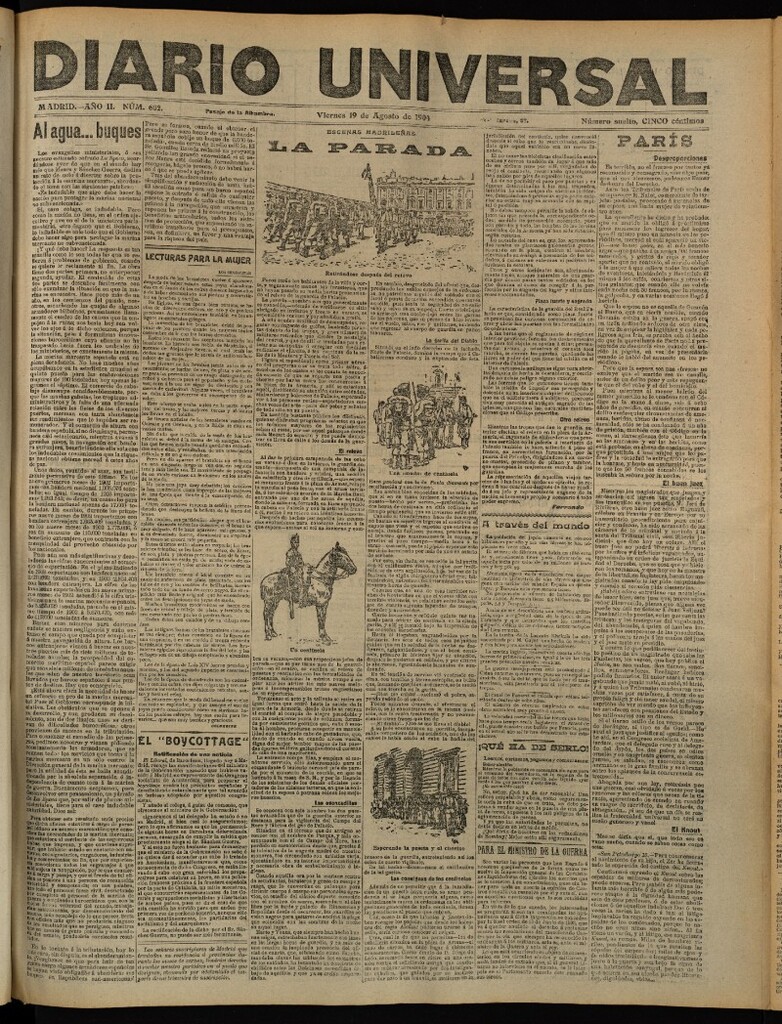 Miniatura de Diario Universal del 19 de agosto de 1904, edición de tarde