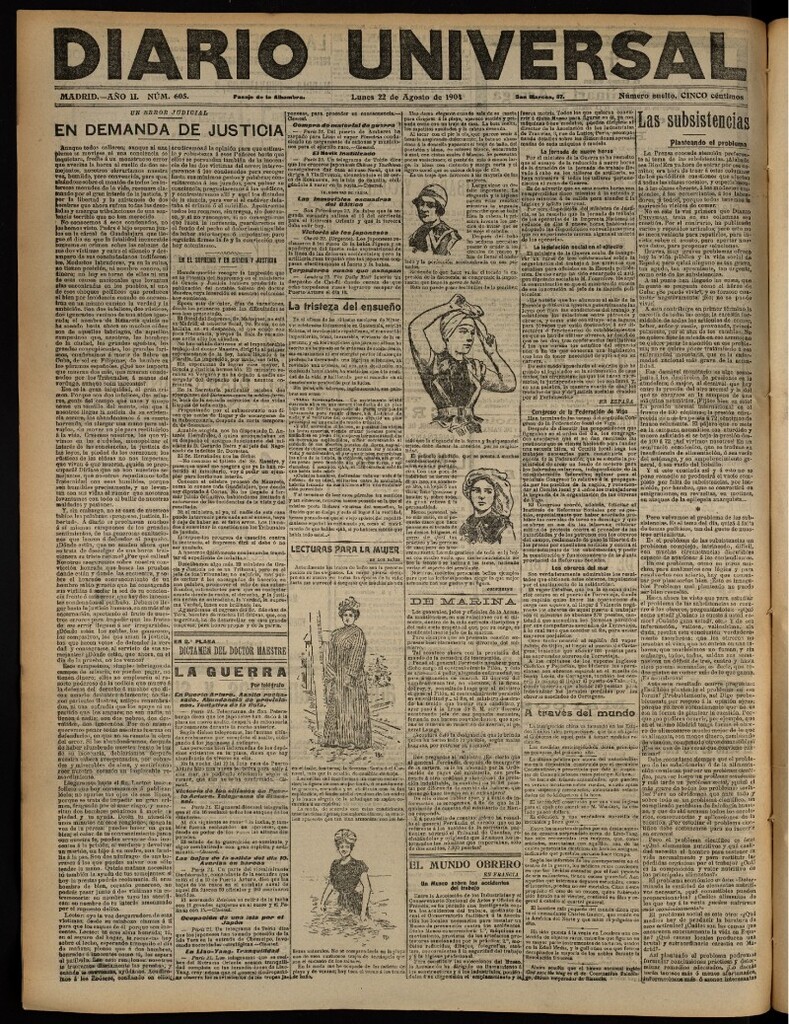 Miniatura de Diario Universal del 22 de agosto de 1904, edición de noche