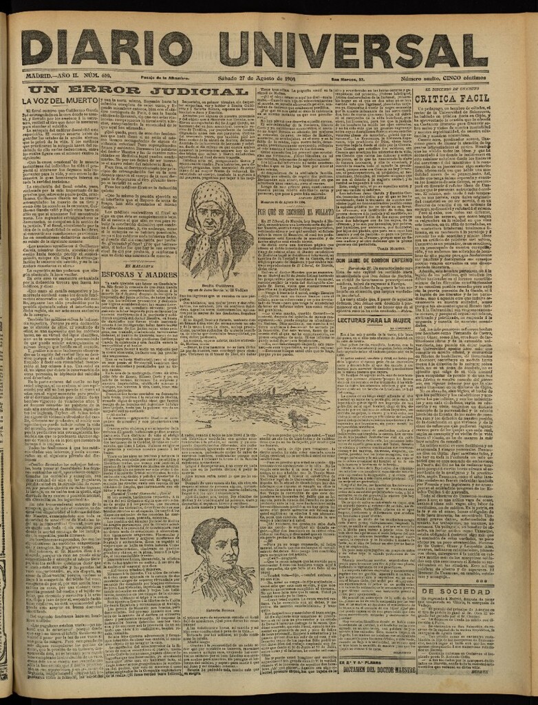 Miniatura de Diario Universal del 27 de agosto de 1904, edición de tarde