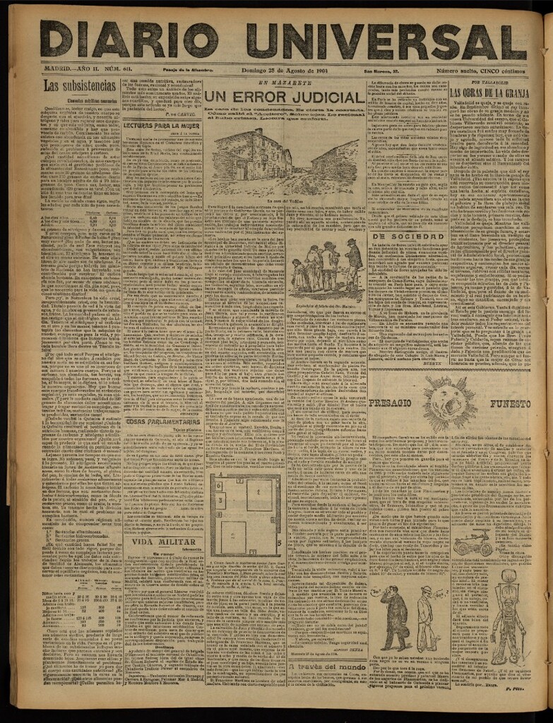 Miniatura de Diario Universal del 28 de agosto de 1904, edición de noche