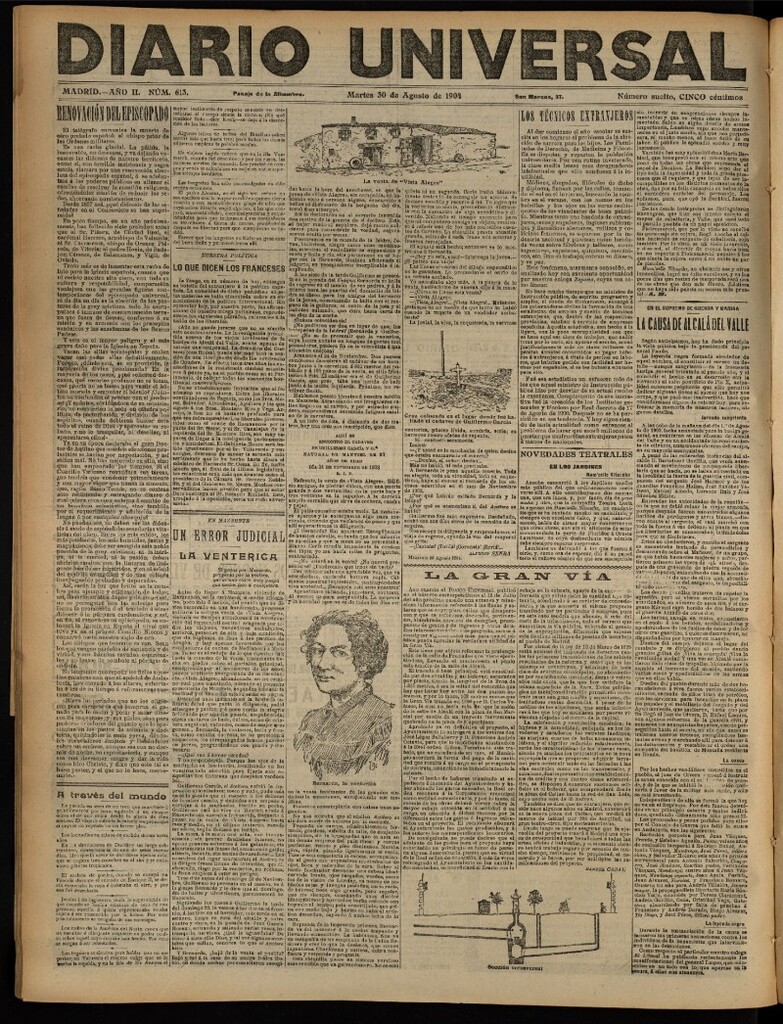 Miniatura de Diario Universal del 30 de agosto de 1904, edición de noche