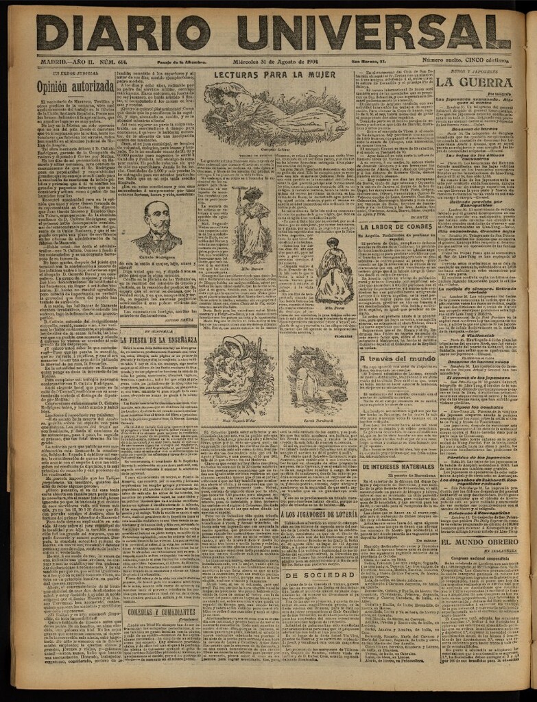 Miniatura de Diario Universal del 31 de agosto de 1904, edición de noche