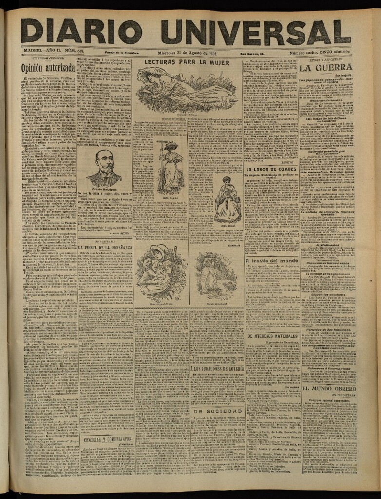 Miniatura de Diario Universal del 31 de agosto de 1904, edición de tarde