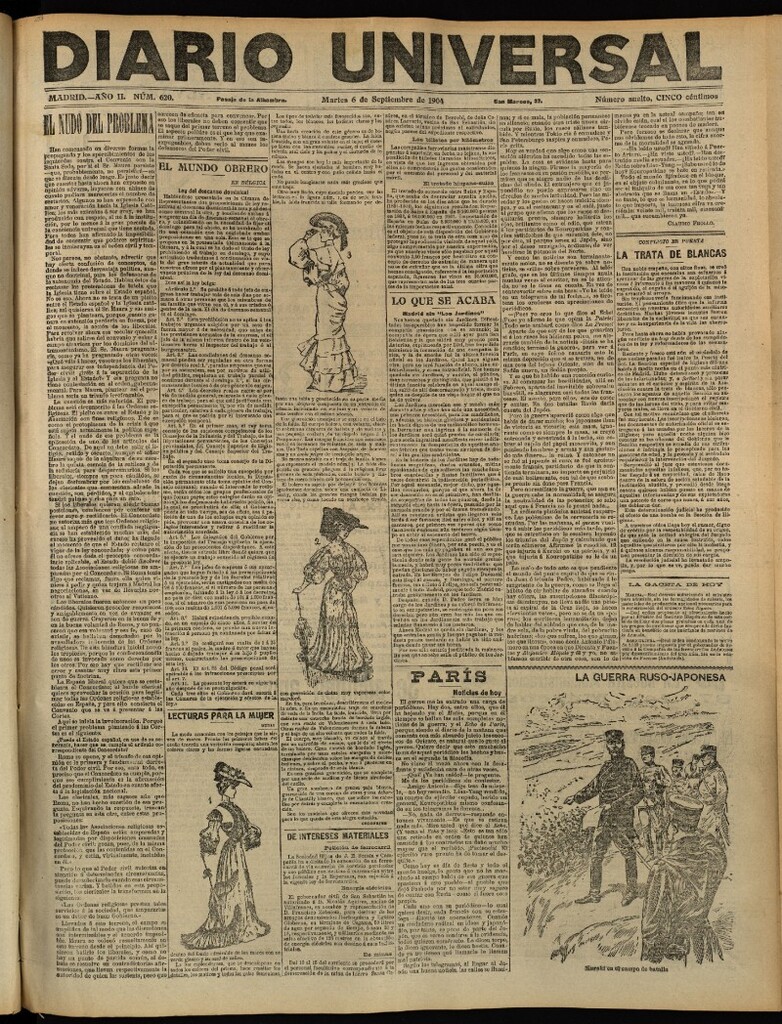 Miniatura de Diario Universal del 6 de septiembre de 1904, edición de tarde