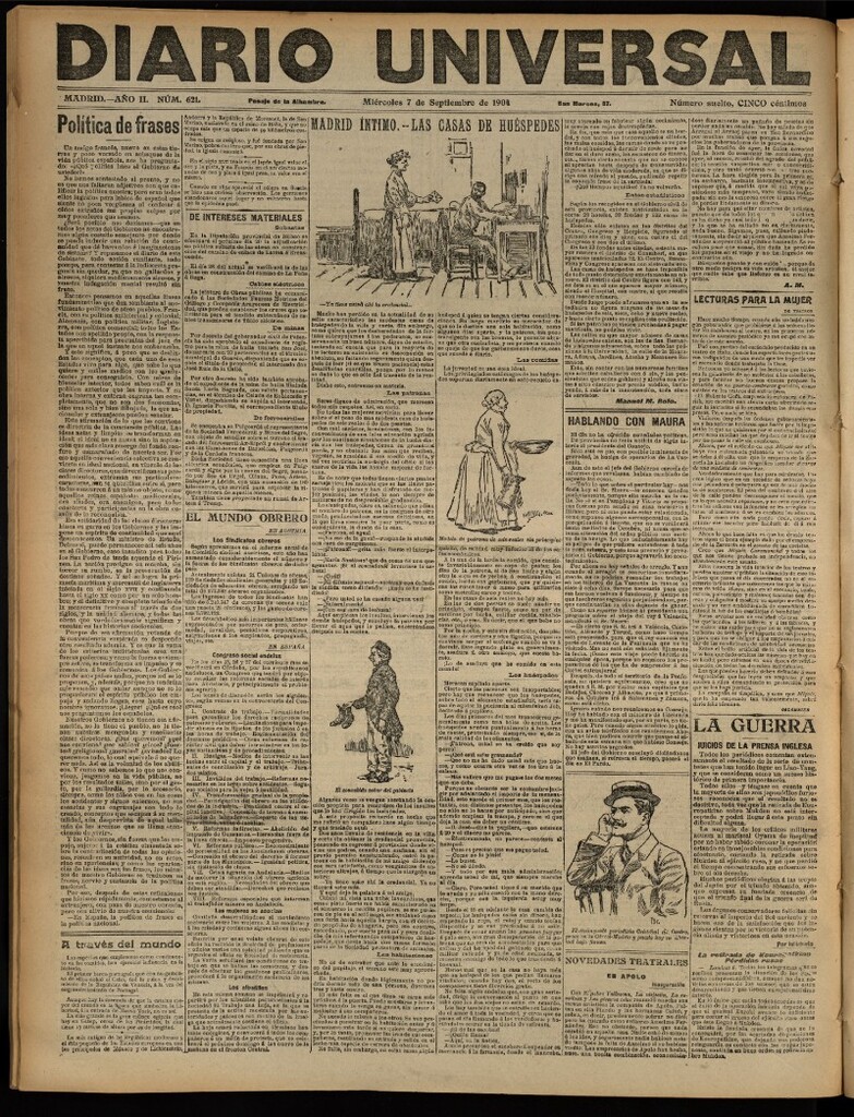 Miniatura de Diario Universal del 7 de septiembre de 1904, edición de noche