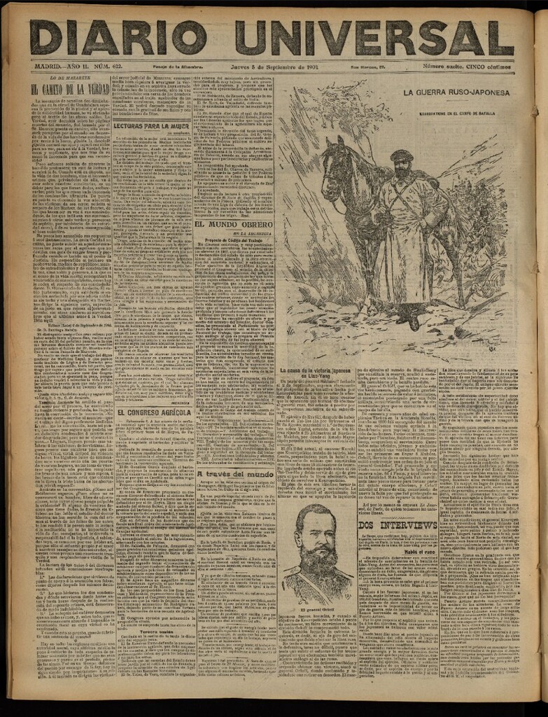 Miniatura de Diario Universal del 8 de septiembre de 1904, edición de noche