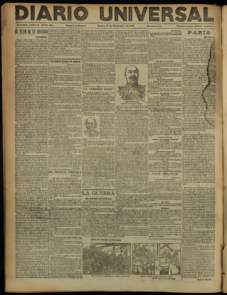 Miniatura de Diario Universal del 13 de septiembre de 1904, edición de noche