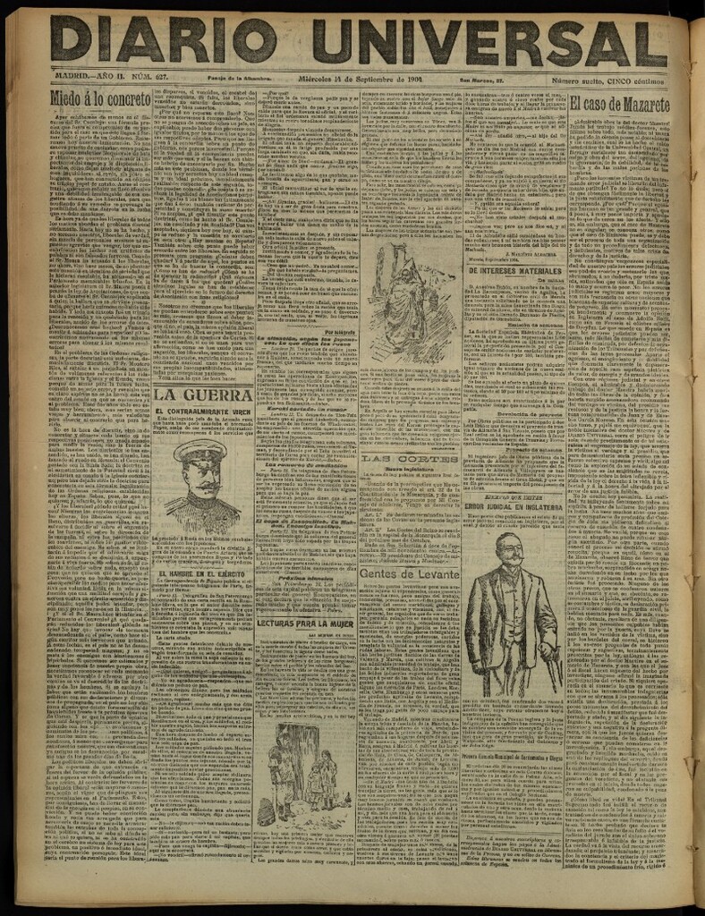 Miniatura de Diario Universal del 14 de septiembre de 1904, edición de noche