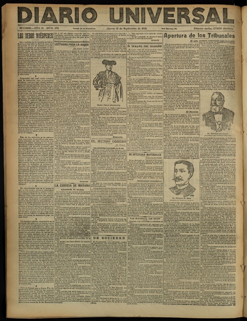Miniatura de Diario Universal del 15 de septiembre de 1904, edición de noche