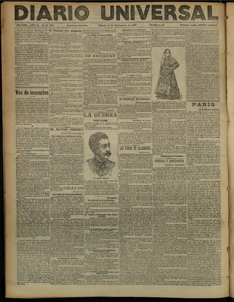 Miniatura de Diario Universal del 17 de septiembre de 1904, edición de noche