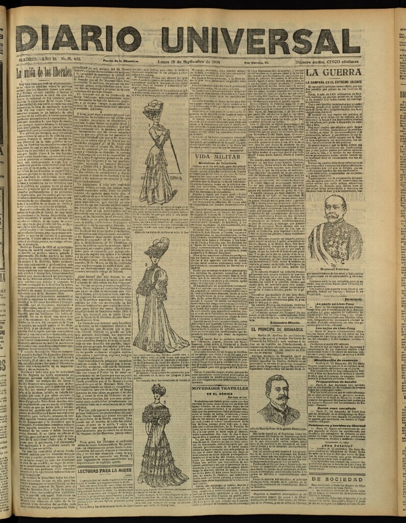 Miniatura de Diario Universal del 19 de septiembre de 1904, edición de tarde