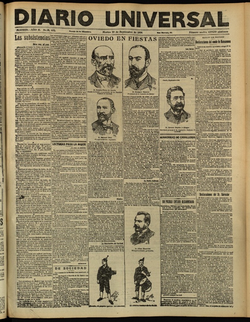 Miniatura de Diario Universal del 20 de septiembre de 1904, edición de tarde