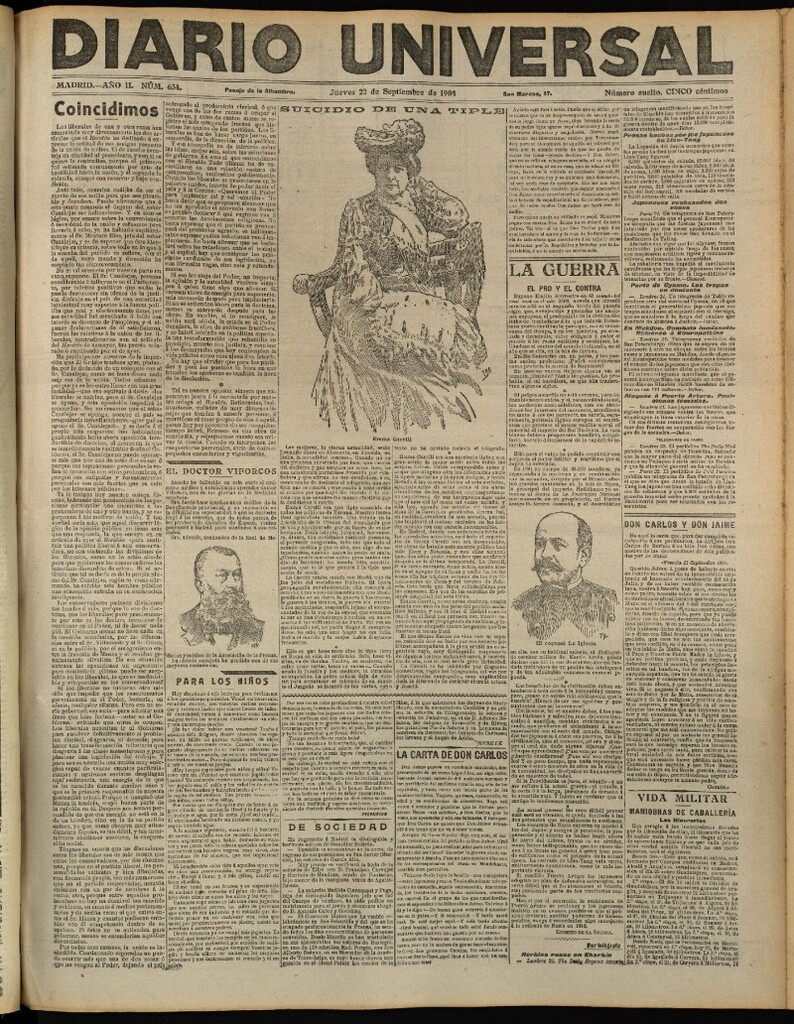 Miniatura de Diario Universal del 22 de septiembre de 1904, edición de tarde