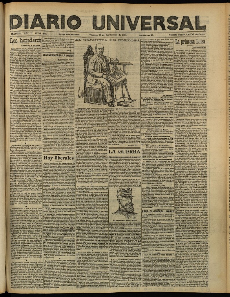 Miniatura de Diario Universal del 23 de septiembre de 1904, edición de tarde