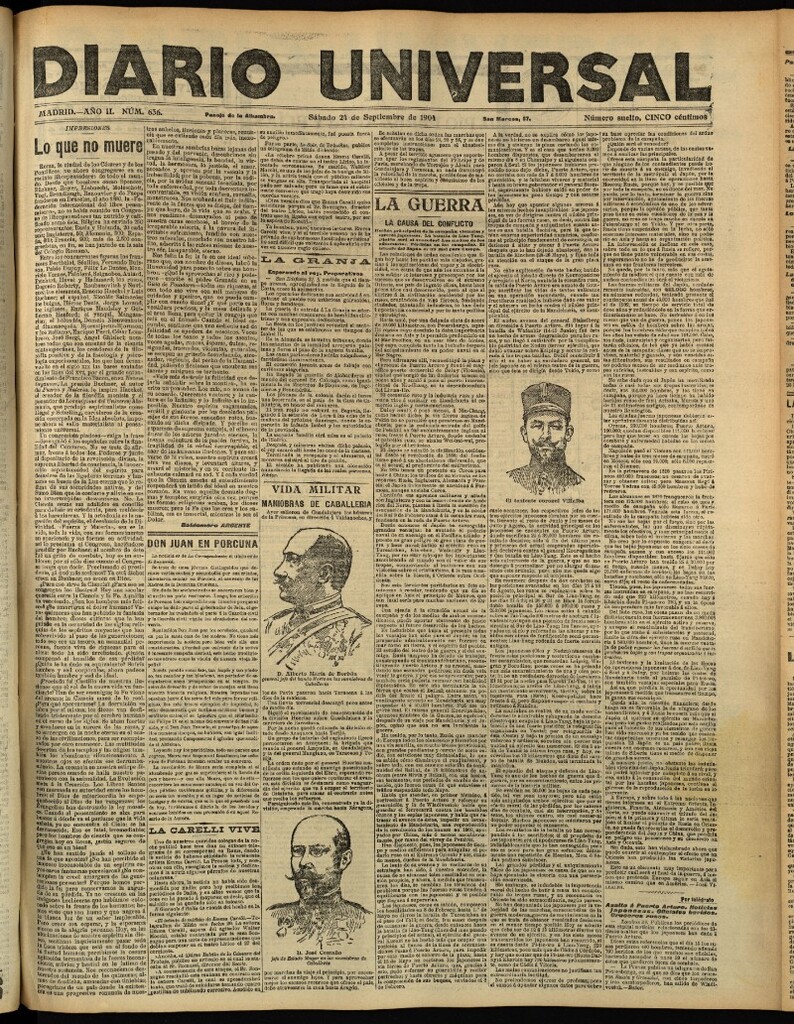 Miniatura de Diario Universal del 24 de septiembre de 1904, edición de tarde