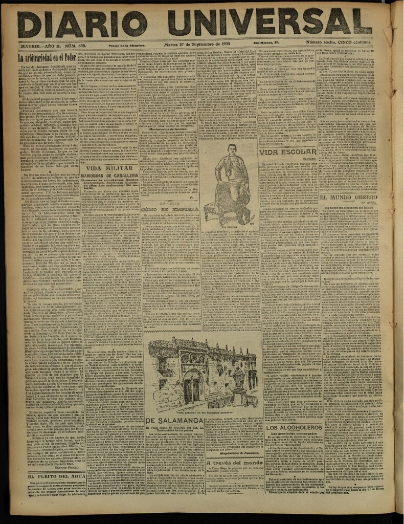 Miniatura de Diario Universal del 27 de septiembre de 1904, edición de noche