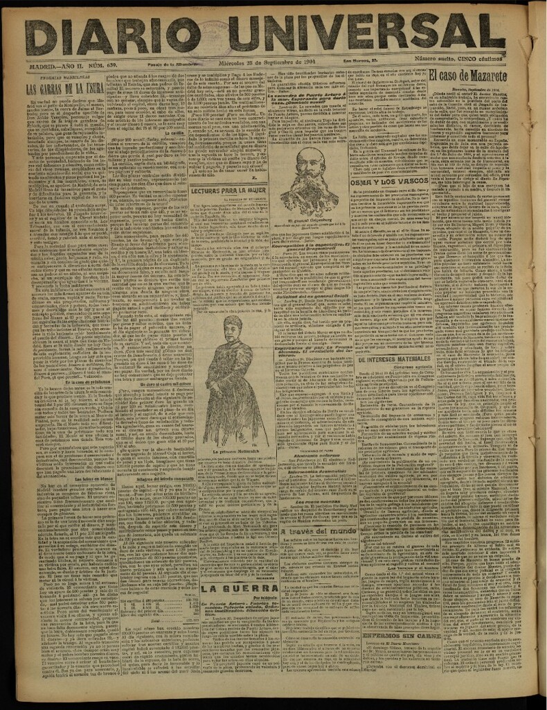 Miniatura de Diario Universal del 28 de septiembre de 1904, edición de noche