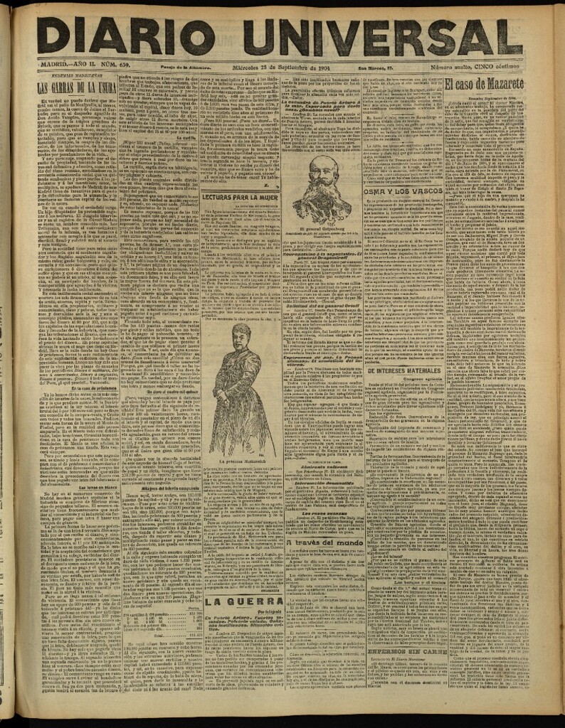 Miniatura de Diario Universal del 28 de septiembre de 1904, edición de tarde