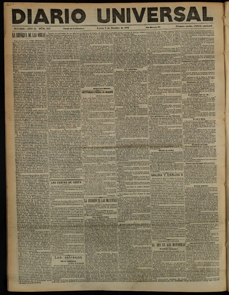 Miniatura de Diario Universal del 3 de octubre de 1904, edición de noche
