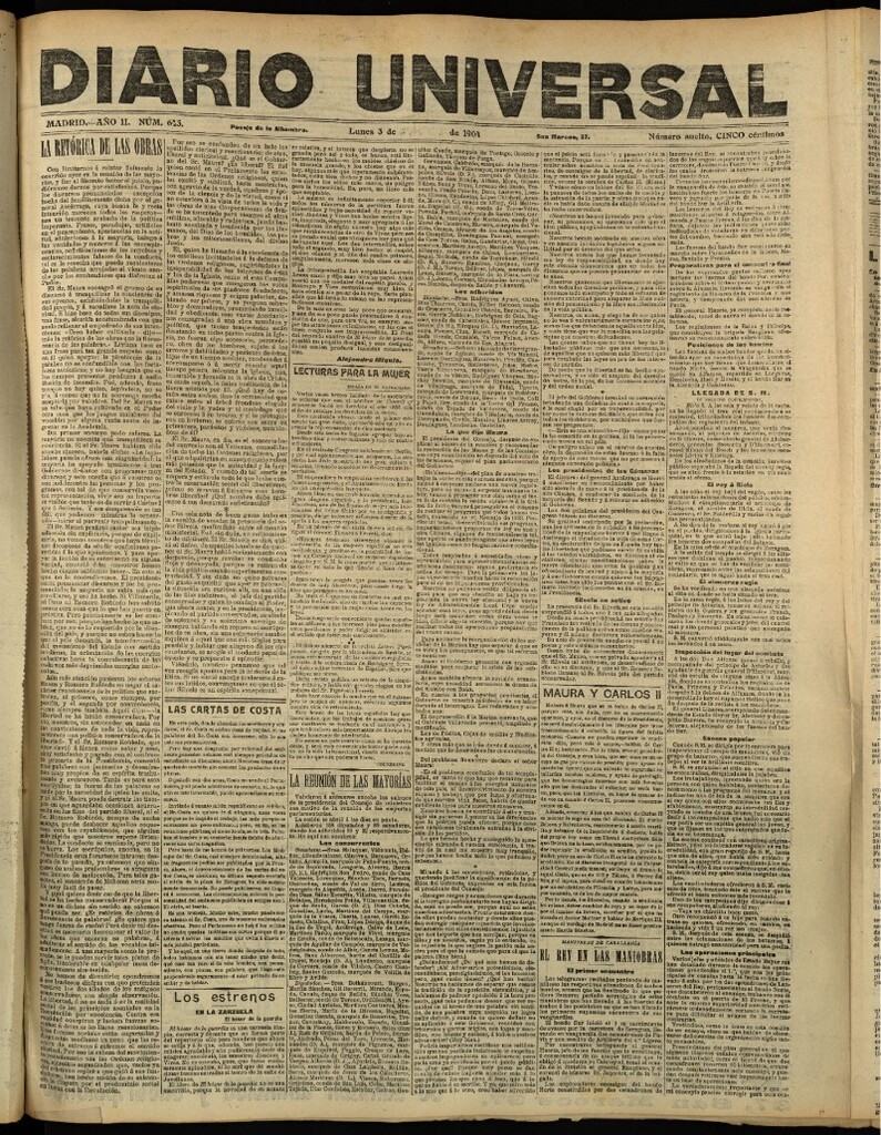 Miniatura de Diario Universal del 3 de octubre de 1904, edición de tarde
