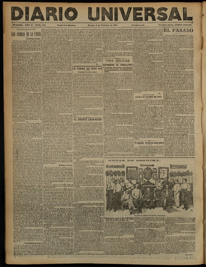 Miniatura de Diario Universal del 4 de octubre de 1904, edición de noche