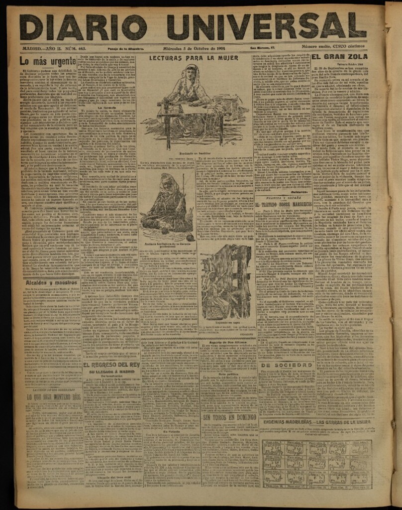 Miniatura de Diario Universal del 5 de octubre de 1904, edición de noche