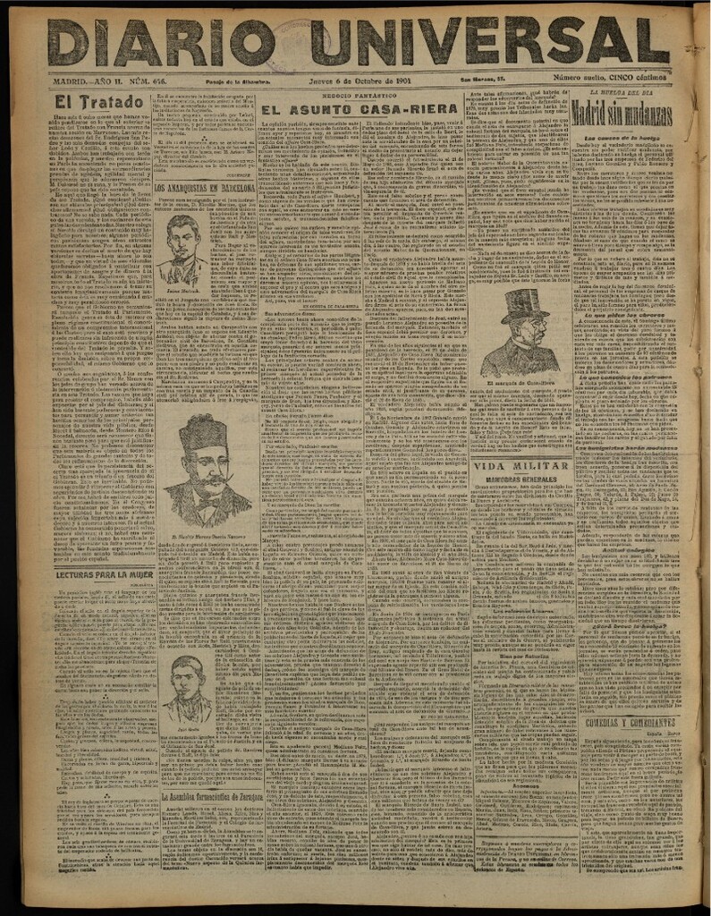 Miniatura de Diario Universal del 6 de octubre de 1904, edición de noche