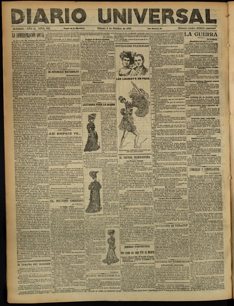 Miniatura de Diario Universal del 8 de octubre de 1904, edición de noche