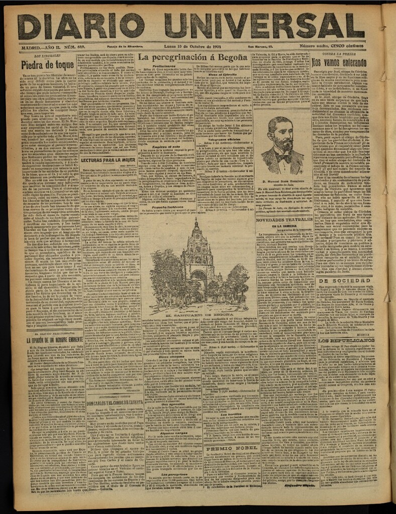 Miniatura de Diario Universal del 10 de octubre de 1904, edición de noche