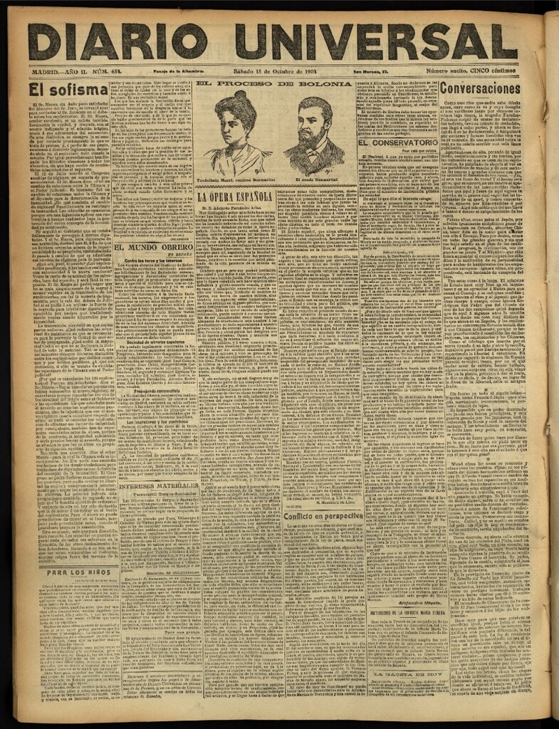 Miniatura de Diario Universal del 15 de octubre de 1904, edición de noche