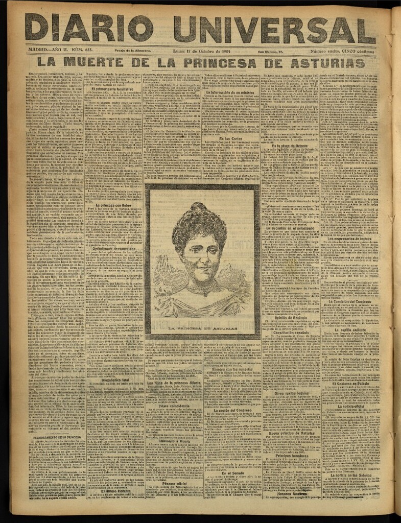 Miniatura de Diario Universal del 17 de octubre de 1904, edición de noche