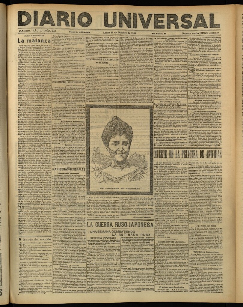 Miniatura de Diario Universal del 17 de octubre de 1904, edición de tarde