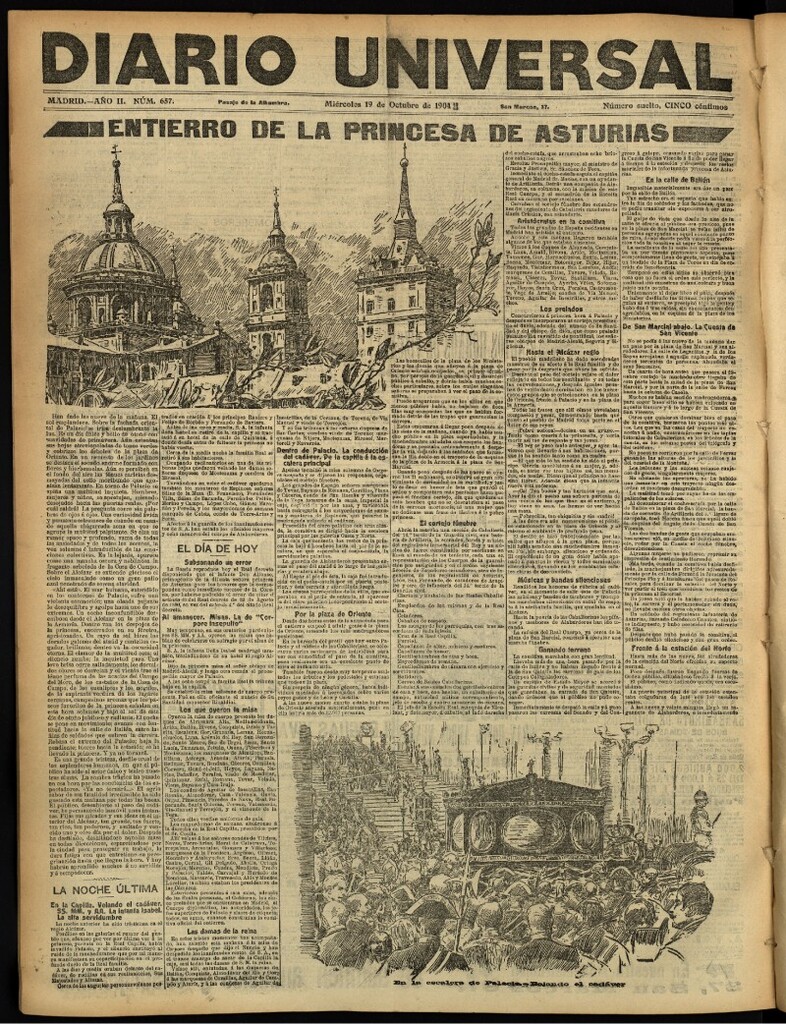 Miniatura de Diario Universal del 19 de octubre de 1904, edición de noche