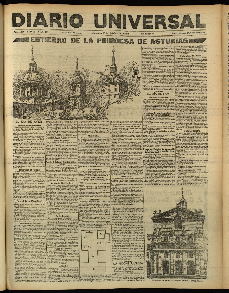 Miniatura de Diario Universal del 19 de octubre de 1904, edición de tarde