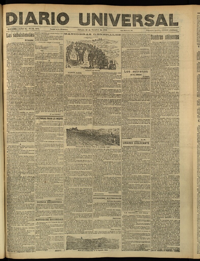 Miniatura de Diario Universal del 22 de octubre de 1904, edición de tarde
