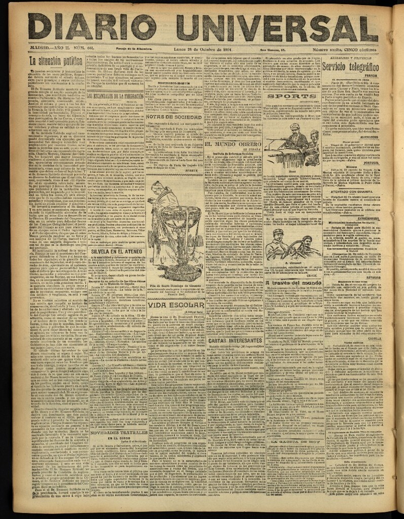 Miniatura de Diario Universal del 24 de octubre de 1904, edición de noche