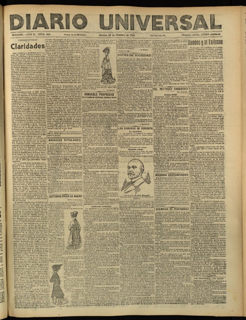 Miniatura de Diario Universal del 25 de octubre de 1904, edición de tarde