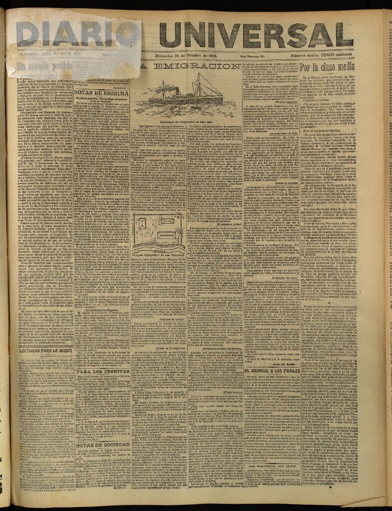 Miniatura de Diario Universal del 26 de octubre de 1904, edición de tarde