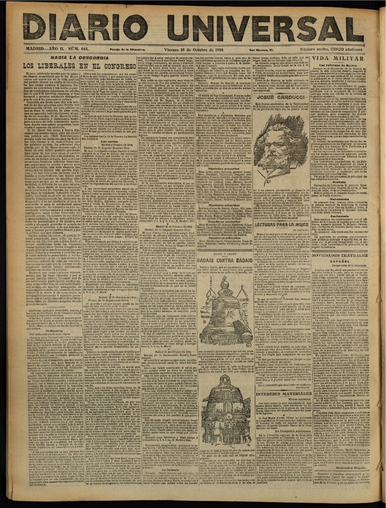 Miniatura de Diario Universal del 28 de octubre de 1904, edición de noche
