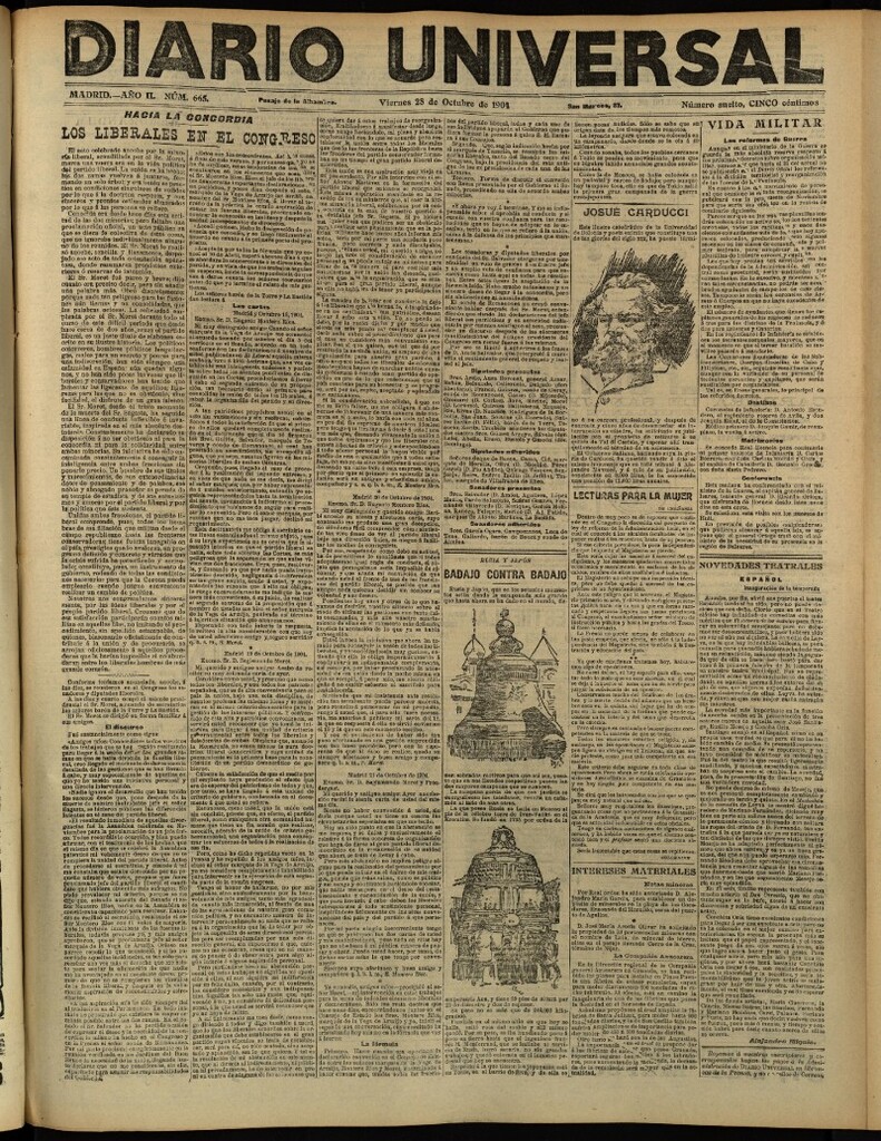 Miniatura de Diario Universal del 28 de octubre de 1904, edición de tarde