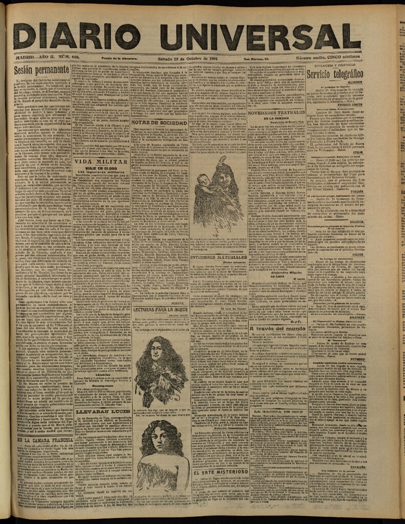 Miniatura de Diario Universal del 29 de octubre de 1904, edición de tarde