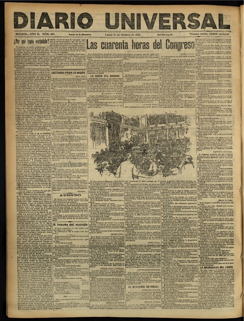 Miniatura de Diario Universal del 31 de octubre de 1904, edición de noche