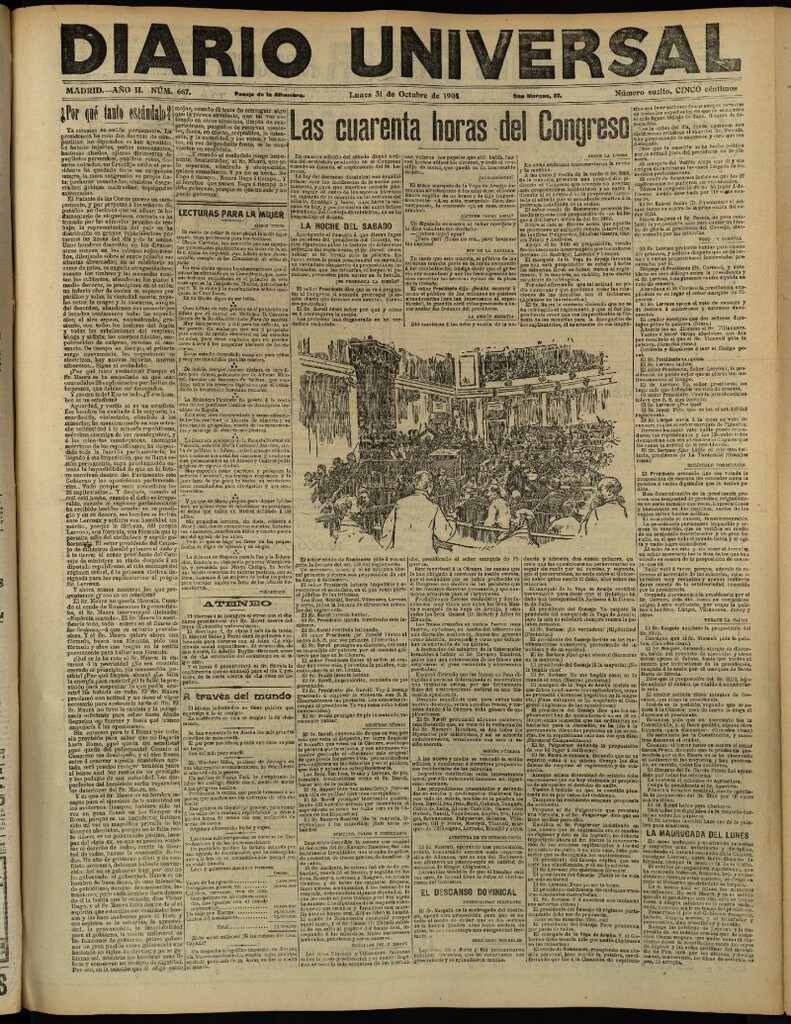 Miniatura de Diario Universal del 31 de octubre de 1904, edición de tarde