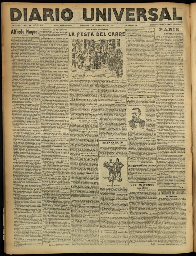 Miniatura de Diario Universal del 2 de noviembre de 1904, edición de noche