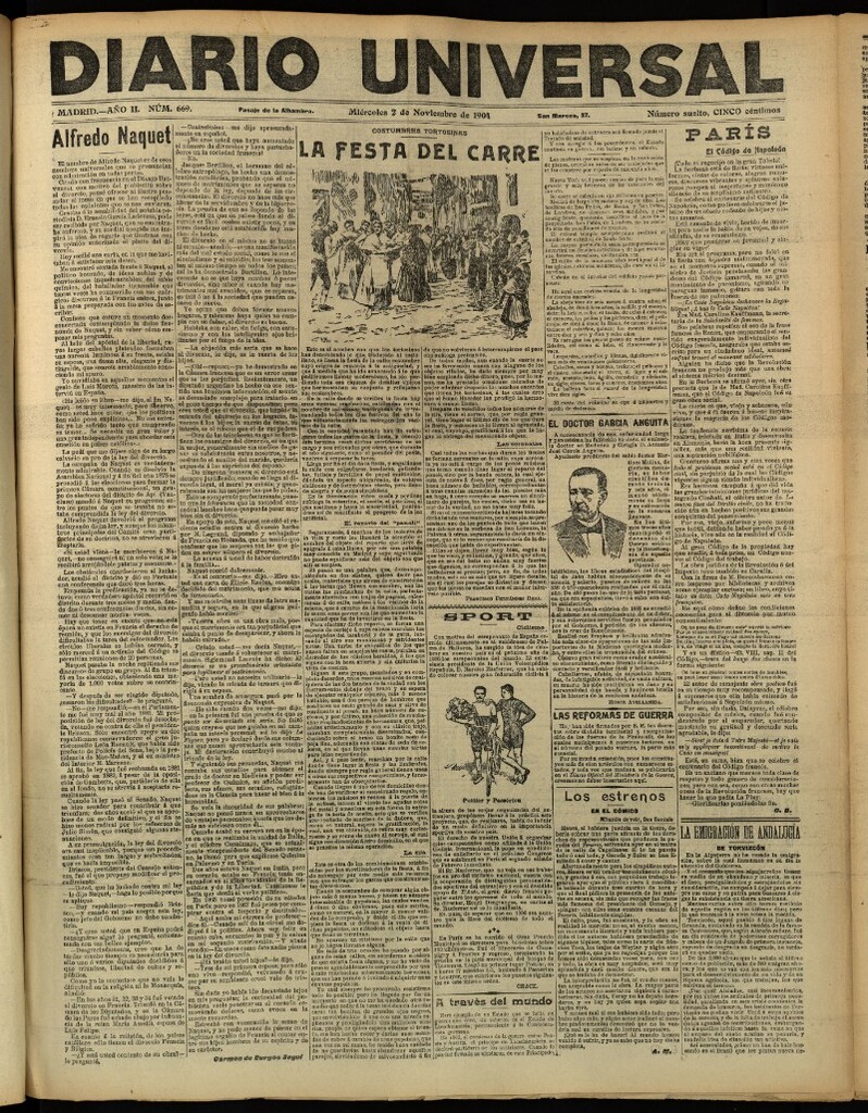 Miniatura de Diario Universal del 2 de noviembre de 1904, edición de tarde