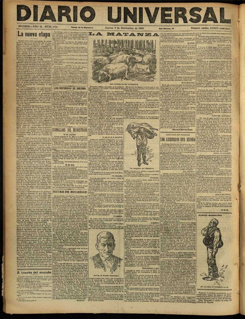 Miniatura de Diario Universal del 3 de noviembre de 1904, edición de noche