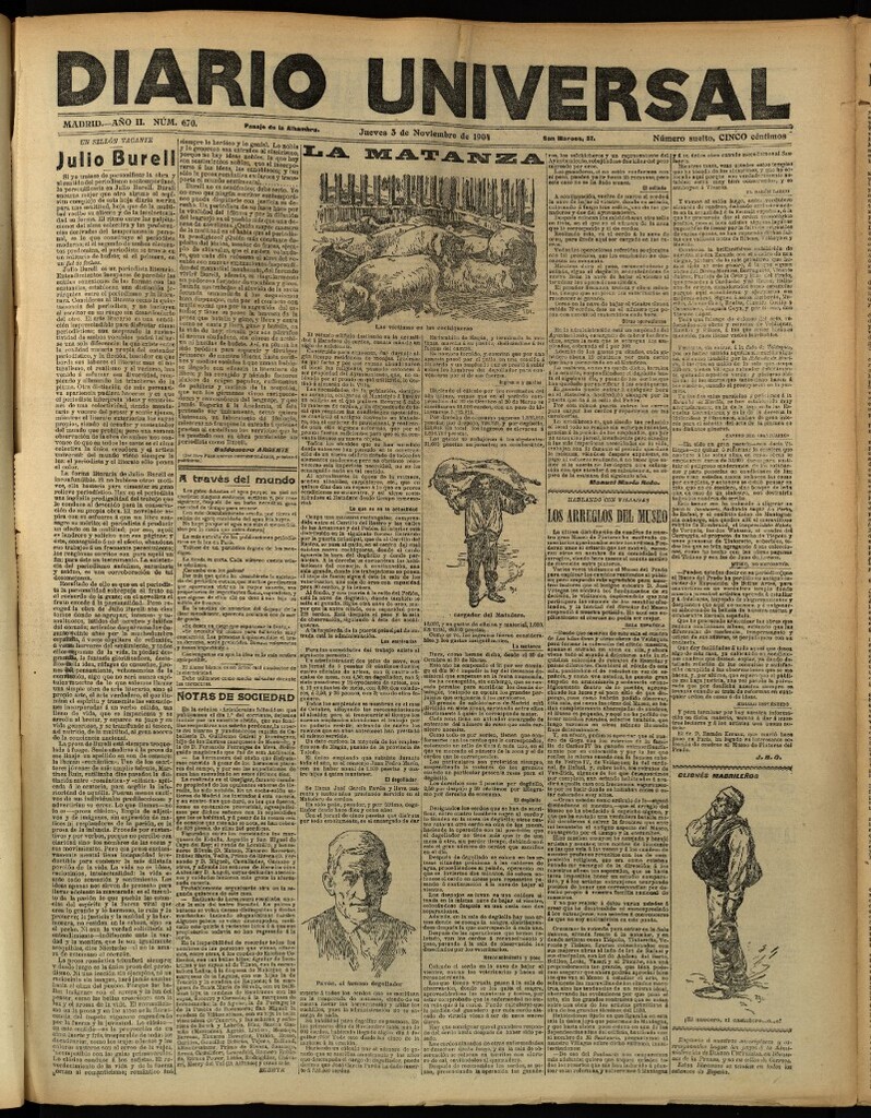 Miniatura de Diario Universal del 3 de noviembre de 1904, edición de tarde