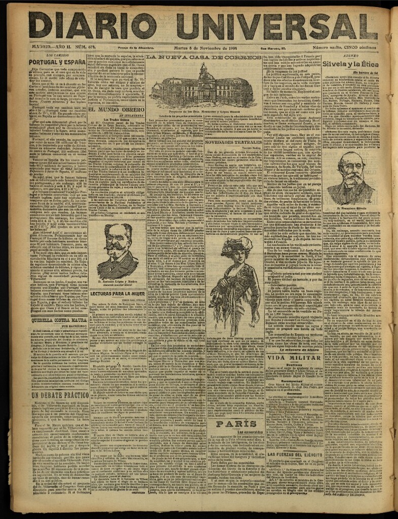 Miniatura de Diario Universal del 8 de noviembre de 1904, edición de noche