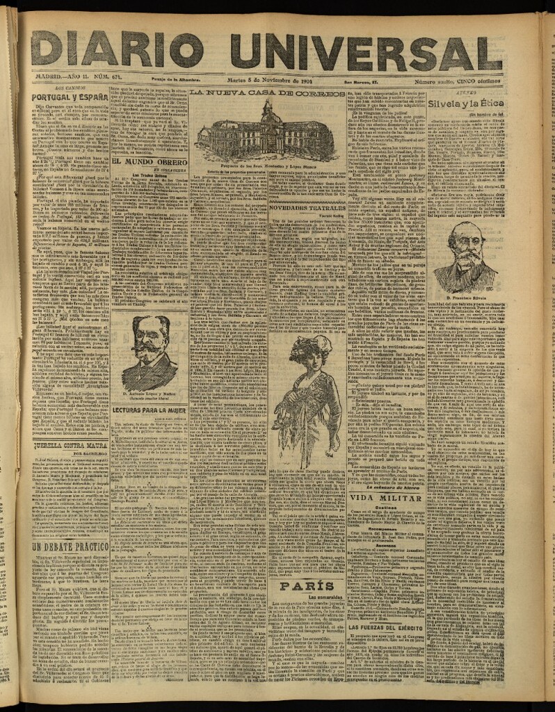 Miniatura de Diario Universal del 8 de noviembre de 1904, edición de tarde